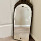 Vintage Etched Scalloped Glass Ornate Wood Framed Wall Mirror