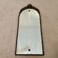 Vintage Etched Scalloped Glass Ornate Wood Framed Wall Mirror