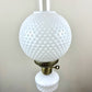 Vintage Milk Glass Hobnail Globe Shade Marble Base Table Lamp