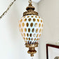 Vintage Fenton Honeysuckle Coin Dot Swag Lamp