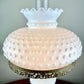 Vintage White Hobnail Milk Glass Hurricane Lamp