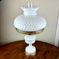 Vintage White Hobnail Milk Glass Hurricane Lamp