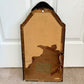 Vintage Etched Scalloped Glass Ornate Wood Framed Wall Mirror