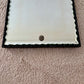 Vintage Etched Scalloped Glass Ornate Wood Framed Wall Mirror