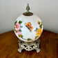 Vintage Hand Painted Butterfly Floral Milk Glass Nightlight Lamp