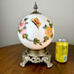 Vintage Hand Painted Butterfly Floral Milk Glass Nightlight Lamp