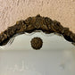 Vintage Scalloped Edge Glass Ornate Wood Framed Wall Mirror