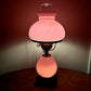 Vintage White Frosted Glass Pink Hurricane Lamp