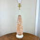 Vintage Mid Century Orange White Cream Textured Ceramic Lamp