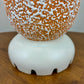 Vintage Mid Century Orange White Cream Textured Ceramic Lamp