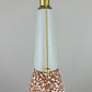 Vintage Mid Century Orange White Cream Textured Ceramic Lamp