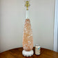 Vintage Mid Century Orange White Cream Textured Ceramic Lamp