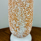 Vintage Mid Century Orange White Cream Textured Ceramic Lamp