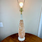 Vintage Mid Century Orange White Cream Textured Ceramic Lamp