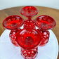 Vintage L.G. Wright Moon and Star Ruby Red Cordial Glasses (Set of 4)