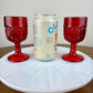 Vintage L.G. Wright Moon and Star Ruby Red Cordial Glasses (Set of 4)
