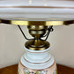 Vintage Hand Painted Milk Glass Brown Tan Yellow Floral Hurricane Lamp