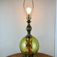 Vintage Green Optic Glass Table Lamp