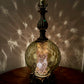 Vintage Green Optic Glass Table Lamp