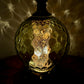 Vintage Green Optic Glass Table Lamp