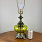 Vintage Green Optic Glass Table Lamp