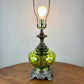 Vintage Green Optic Glass Table Lamp