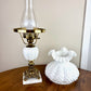 Fenton Lamp | Hurricane Lamp | Milk Glass Lamp