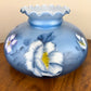 Vintage Hurricane Lamp Shade | Blue Purple Floral Hurricane Lamp Shade