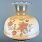 Vintage Beige Luster Pink White Floral Milk Glass Hurricane Lamp | Vintage Lamp
