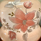 Vintage Beige Luster Pink White Floral Milk Glass Hurricane Lamp | Vintage Lamp