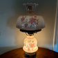Vintage Beige Luster Pink White Floral Milk Glass Hurricane Lamp | Vintage Lamp