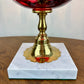 Vintage Fenton Cranberry Coin Dot Table Lamp Marble Base Crystal Prism | Fenton Lamp