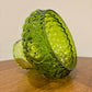 Green Glass Diamond Quilt Vintage Hurricane Lamp Shade | Student Lamp Shade