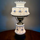 Vintage Quoizel Abigail Adams Blue Floral Hurricane Lamp Small 16.5"