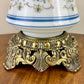 Vintage Quoizel Abigail Adams Blue Floral Hurricane Lamp 21" | Vintage Lamp