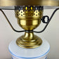 Vintage Quoizel Abigail Adams Blue Floral Hurricane Lamp 21" | Vintage Lamp
