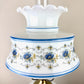 Vintage Quoizel Abigail Adams Blue Floral Hurricane Lamp 21" | Vintage Lamp