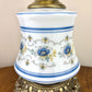 Vintage Quoizel Abigail Adams Blue Floral Hurricane Lamp 21" | Vintage Lamp