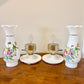 Pair Vintage Floral Milk Glass Lamps | Vintage Lamp