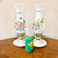 Pair Vintage Floral Milk Glass Lamps | Vintage Lamp