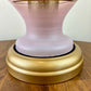 Vintage Pink Glass Floral Table Lamp | Vintage Lamp