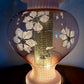 Vintage Pink Glass Floral Table Lamp | Vintage Lamp