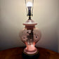 Vintage Pink Glass Floral Table Lamp | Vintage Lamp