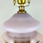 Vintage Pink Glass Floral Table Lamp | Vintage Lamp