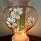 Vintage Pink Glass Floral Table Lamp | Vintage Lamp