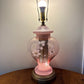 Vintage Pink Glass Floral Table Lamp | Vintage Lamp