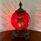 Vintage Red Spiral Glass Nightlight Lamp | Vintage Lamp