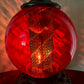 Vintage Red Spiral Glass Nightlight Lamp | Vintage Lamp