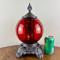 Vintage Red Spiral Glass Nightlight Lamp | Vintage Lamp