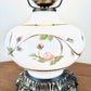 Vintage Pink Rose Floral Milk Glass Hurricane Lamp | Vintage Lamp